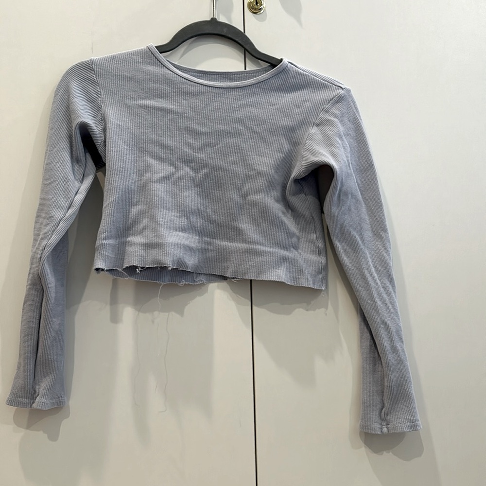 Brandy Melville/J.Galt - lilac waffleknit long sleeve crop